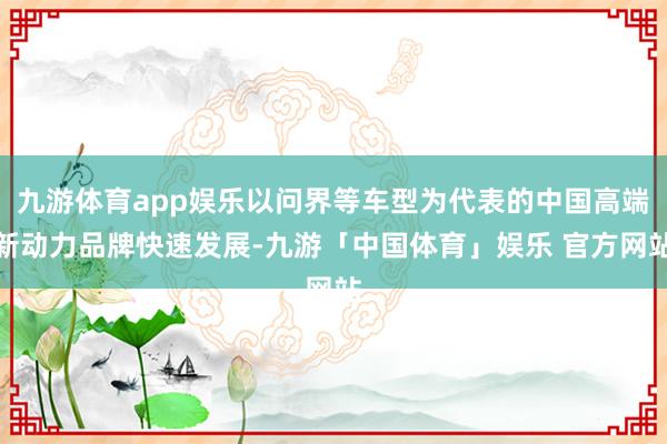 九游体育app娱乐以问界等车型为代表的中国高端新动力品牌快速发展-九游「中国体育」娱乐 官方网站